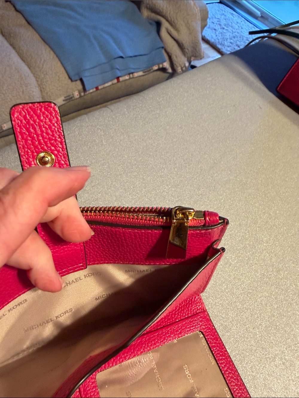 Michael Kors Hot Pink Leather Tote with Matching Wallet - Picture 13 of 15